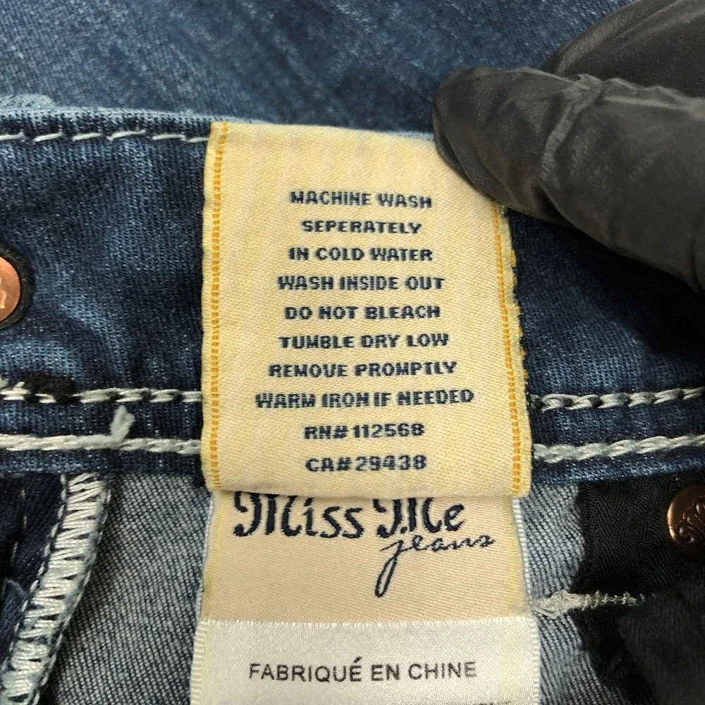 Miss Me Jeans Womens 27 Dark Wash Jegging Skinny Stretch Embellished Pockets Day - Picture 7 of 16